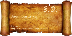 Beer Darinka névjegykártya